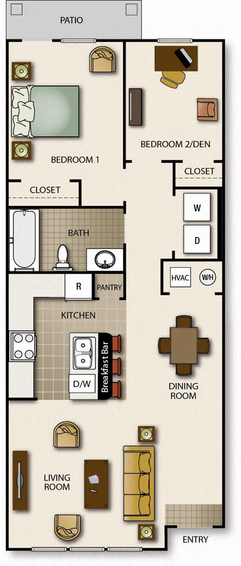 a floor plan of a small house with a kitchen and a living room
